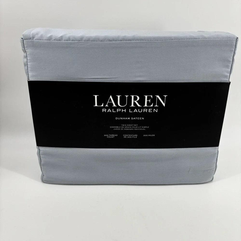 Lauren Ralph Lauren Blue Mist Dunham Sateen Sheet Twin  Set - 4 PC New In packag